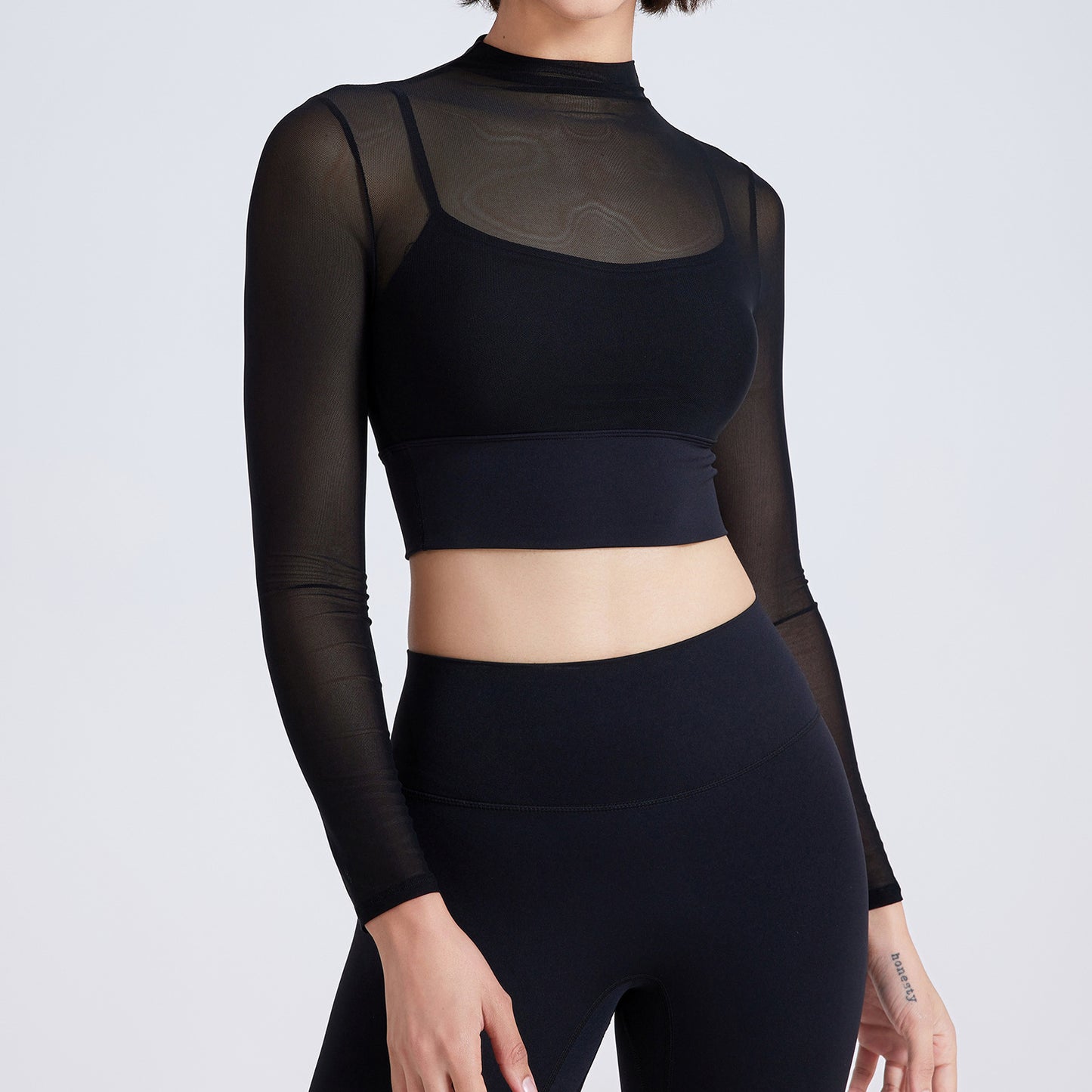 Mesh Yoga Long Sleeve Workout Top