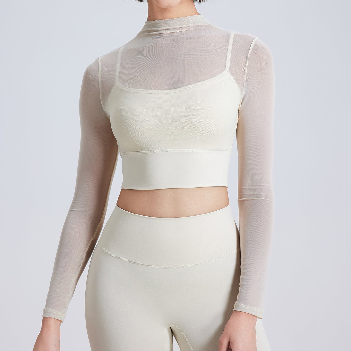 Mesh Yoga Long Sleeve Workout Top